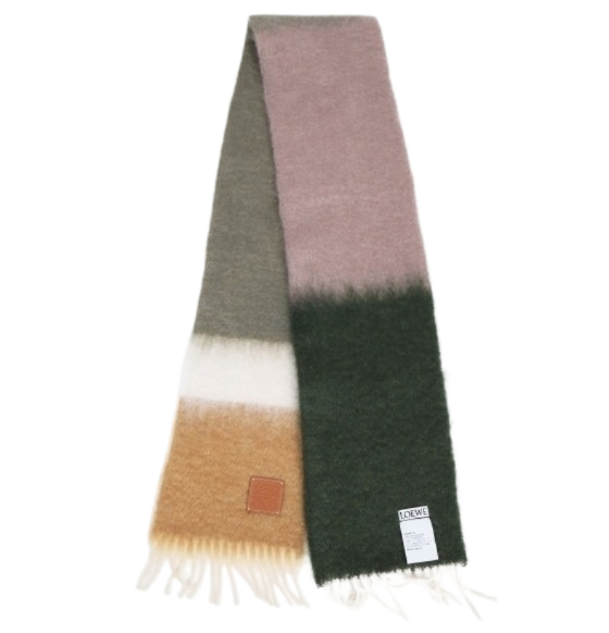 Mohair wool striped scarf