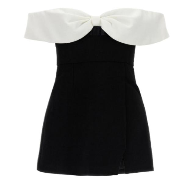 Crepe Bow Mini Dress