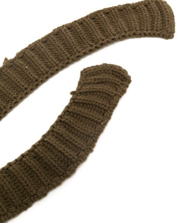 Khaki rib knit belt