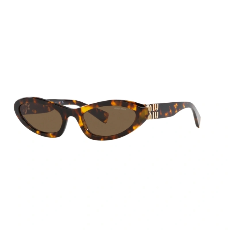 MU 09YS Logo Temple Havana Sunglasses