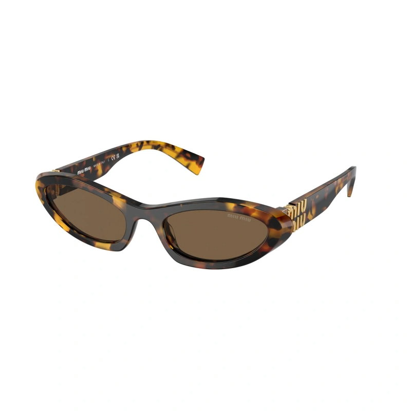 MU 09YS Logo Temple Havana Sunglasses