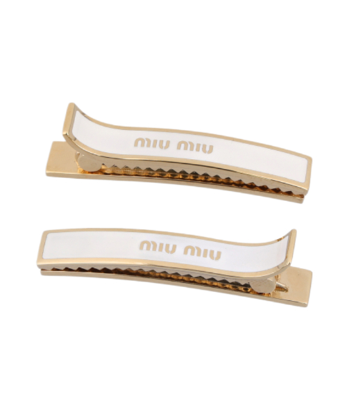 Women's Enamel Metal Hair Clip Pin - White