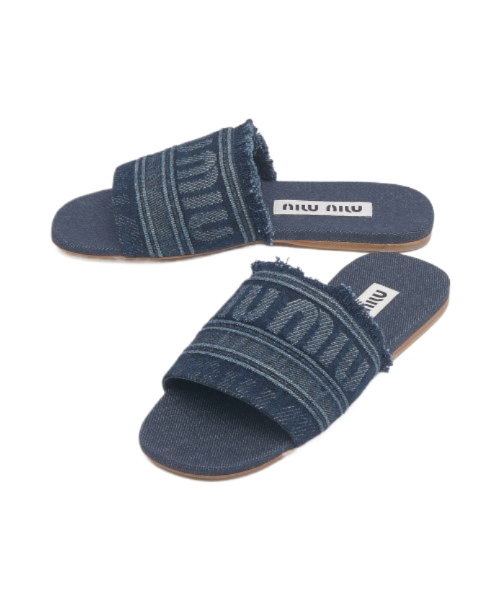 Women's Denim Slides - Blue