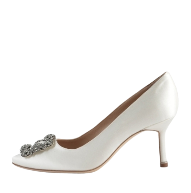 Hangisi 70 - Satin Jewel Buckle Pumps