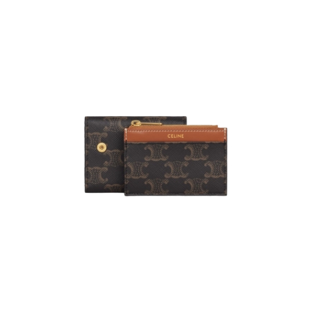 Triomphe Canvas Coin Compact Wallet