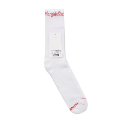 Supreme x MM6 Maison Margiela Hanes Crew Socks White (1 Pack) - 24SS