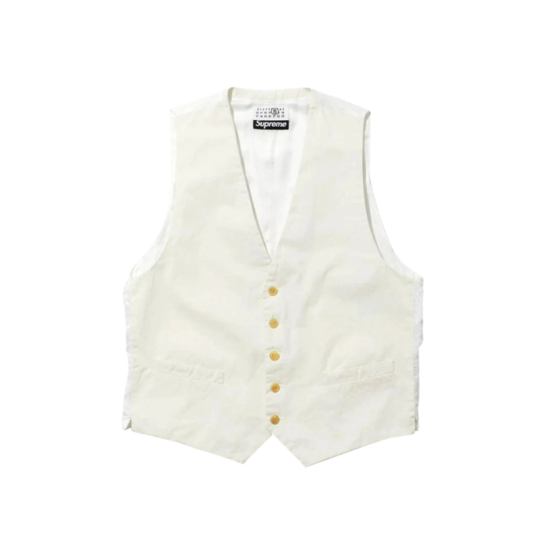 Supreme x MM6 Maison Margiela Washed Cotton Suit Vest Cream - 24SS
