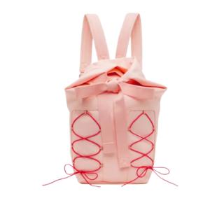 Pink lace-up backpack