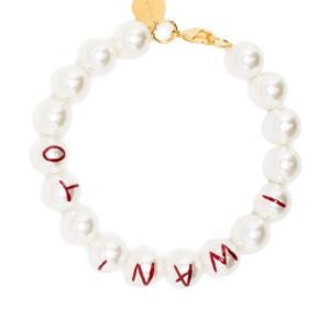 Lettering detail pearl bracelet