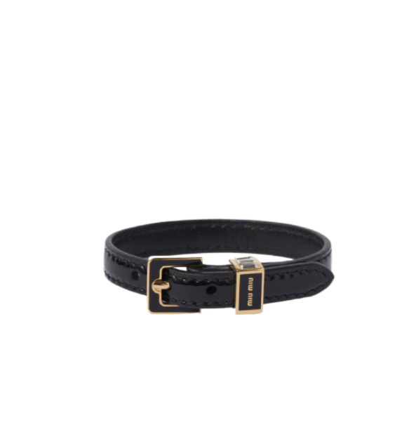 Logo-embellished leather bracelet