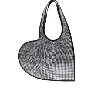 Rhinestone heart shoulder bag