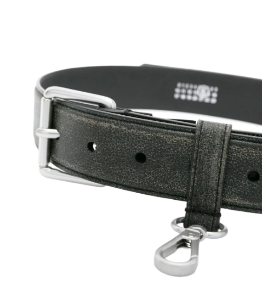 Distressed leather belt