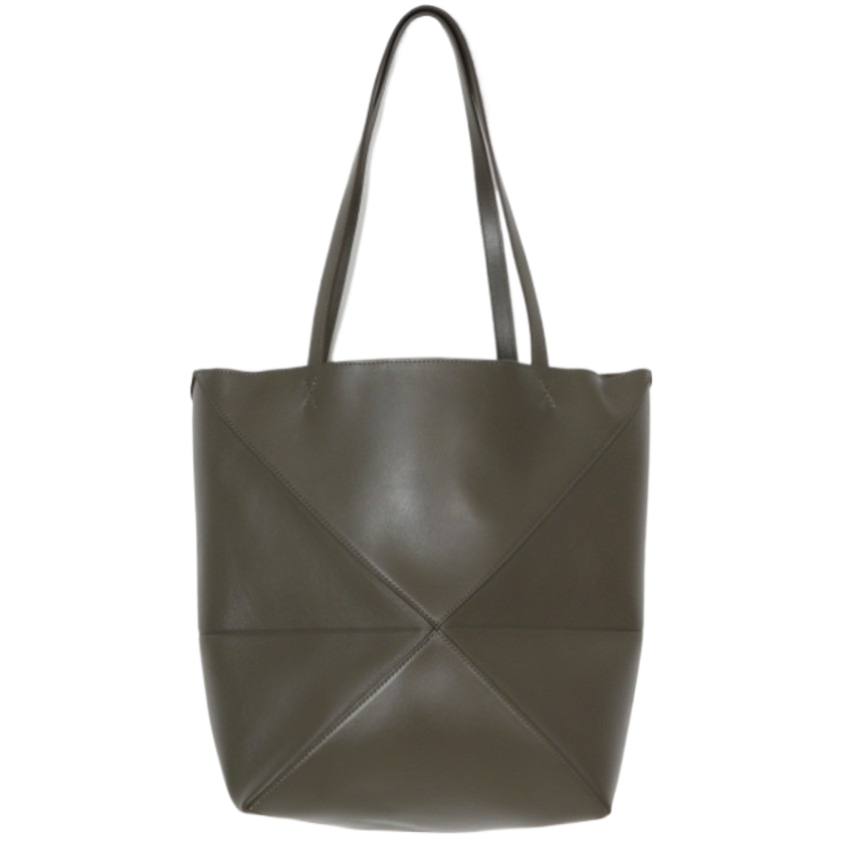 Puzzle Fold Tote in shiny calfskin