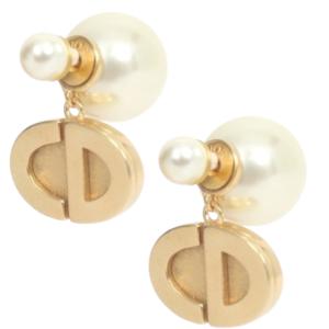 CD pearl gold earrings