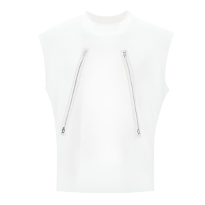 Zipper printed sleeveless top