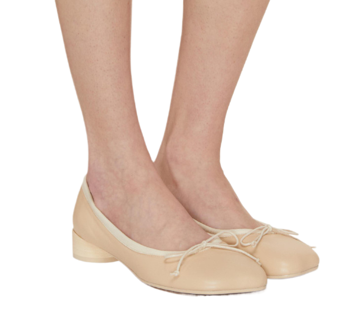 Anatomic leather ballerina flat heel