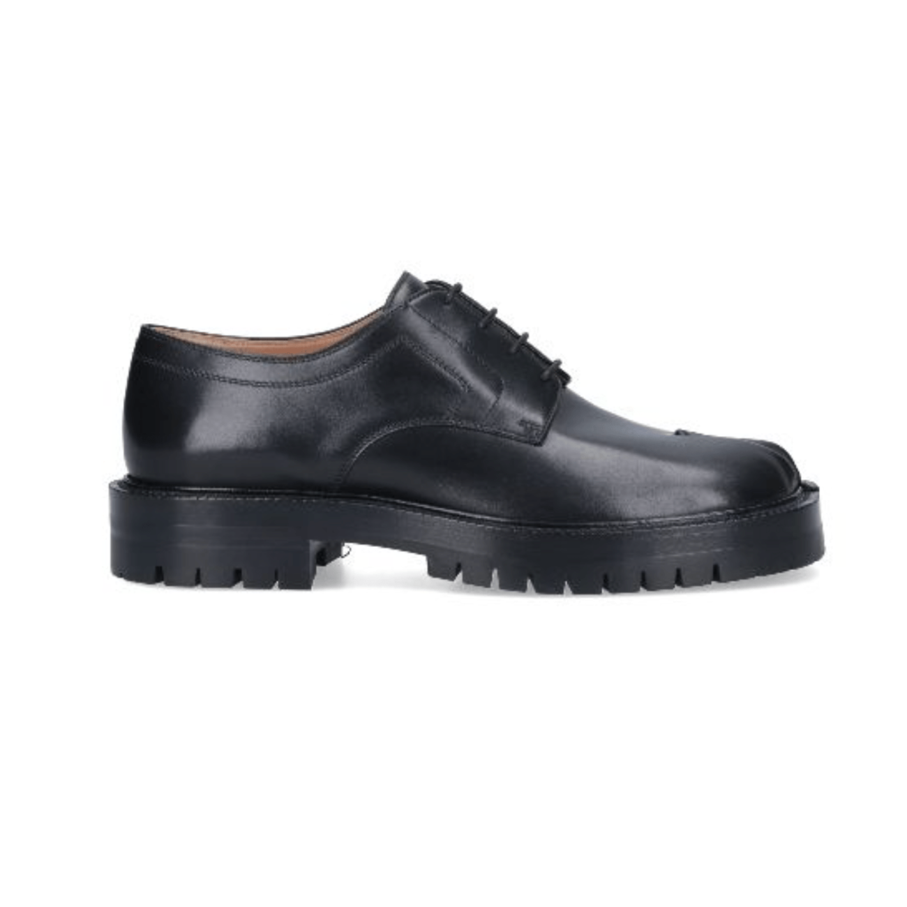 Tabi patent lace-up shoes