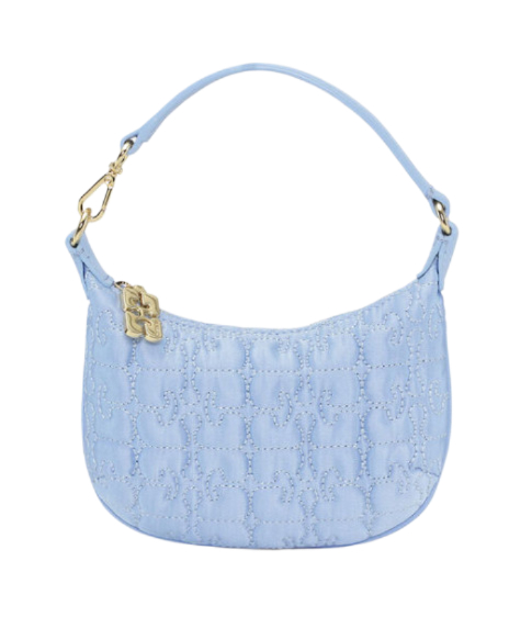 Light blue mini butterfly pouch satin bag