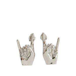 Hands Silver Earrings Set