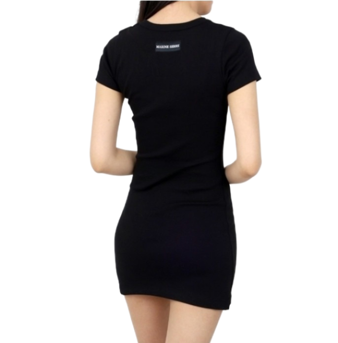 Logo embroidered cotton dress
