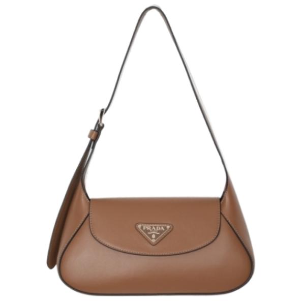 Triangle logo leather shoulder bag