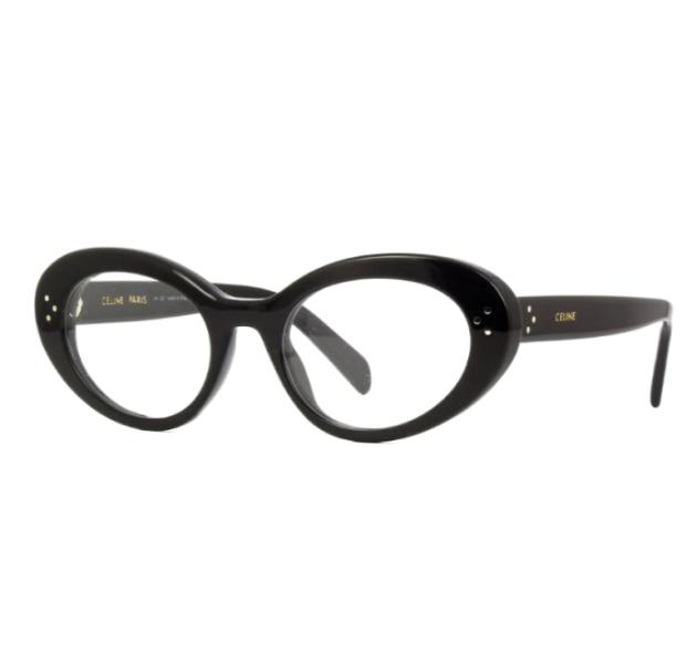 Logo temple oval frame glasses