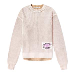 Men's Knitted Jumper Pale Pink/Vintage Beige