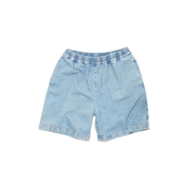 Blue Faded Denim Shorts