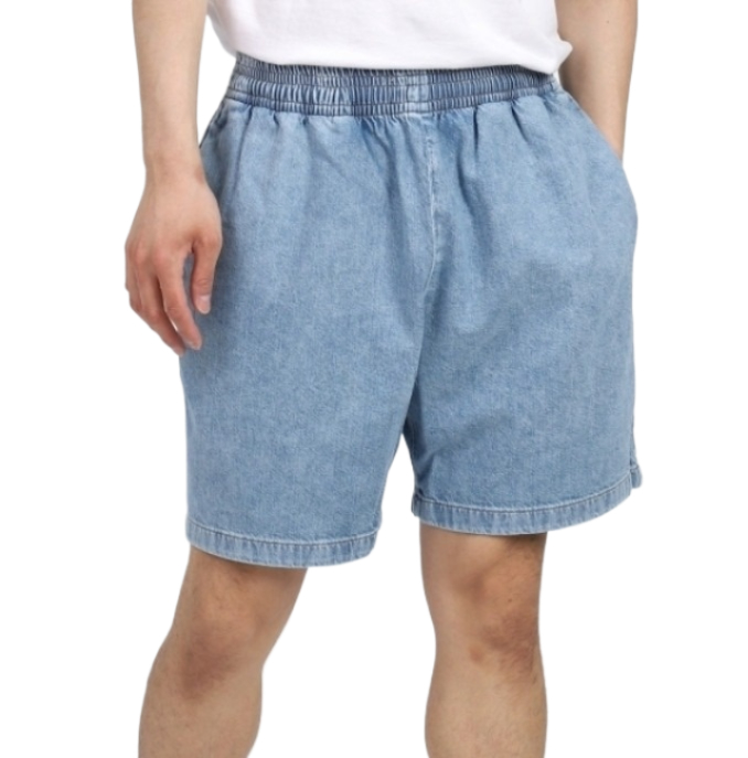 Blue Faded Denim Shorts