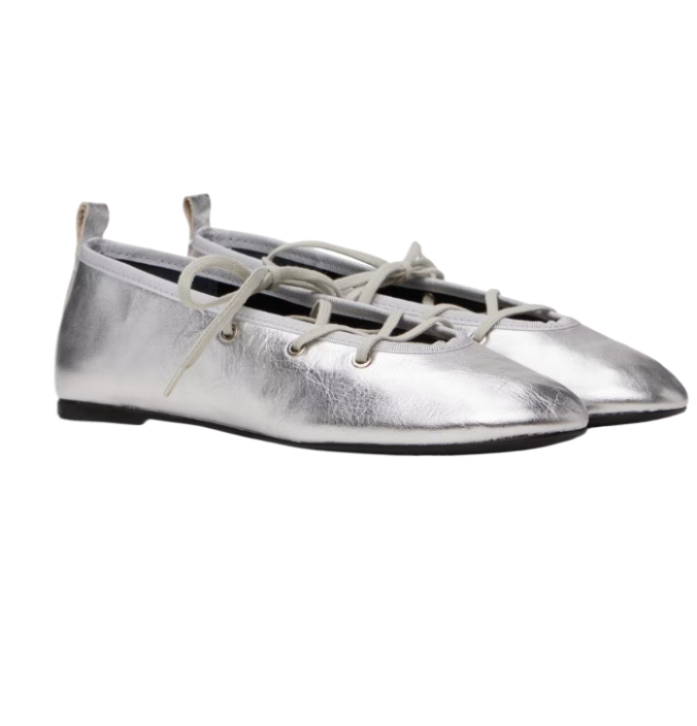 PINA metallic leather ballerina shoes 