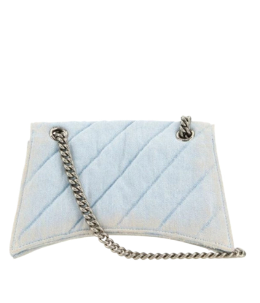 Crush quilted denim shoulder bag 