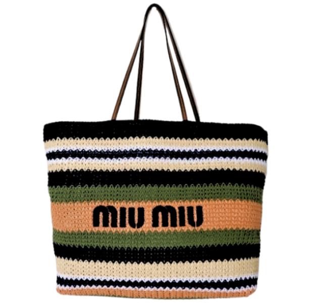 Logo raffia tote bag