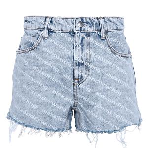 24SS Blue All-Over Bite Shorts Denim Jean