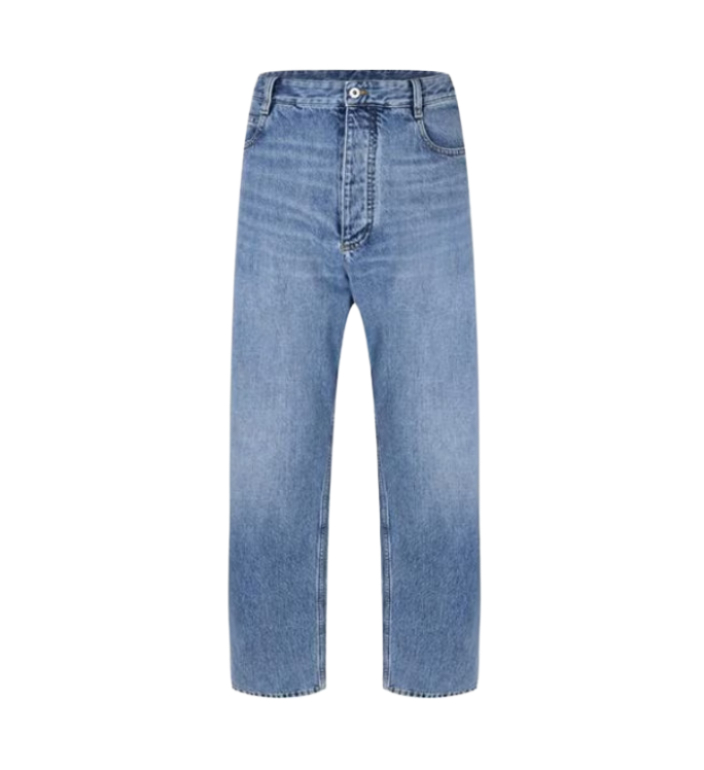 High waist washed denim pants