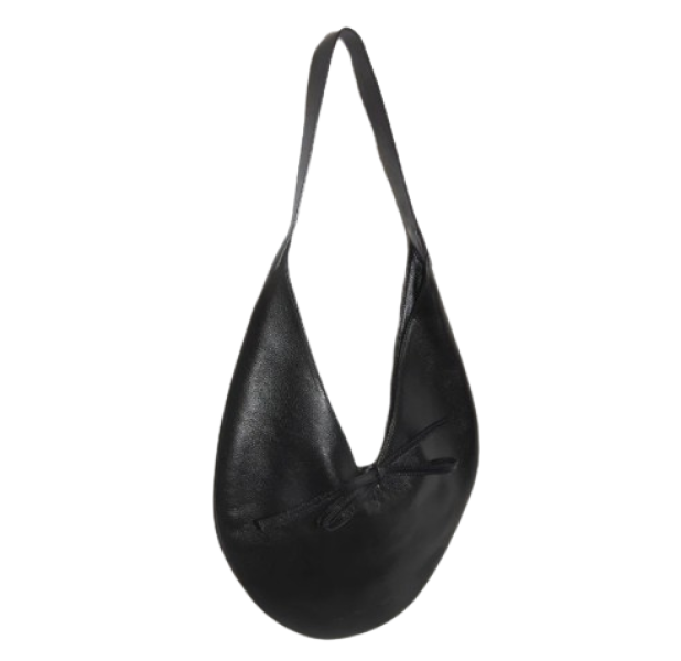 LUPE Bow Detail Leather Shoulder Bag