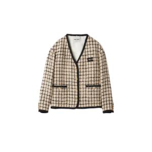 Check pattern single jacket 