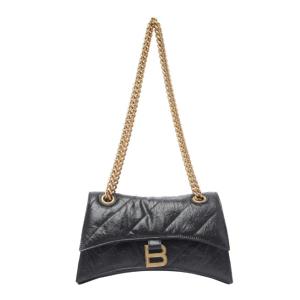 Crush quilted leather small shoulder bag
