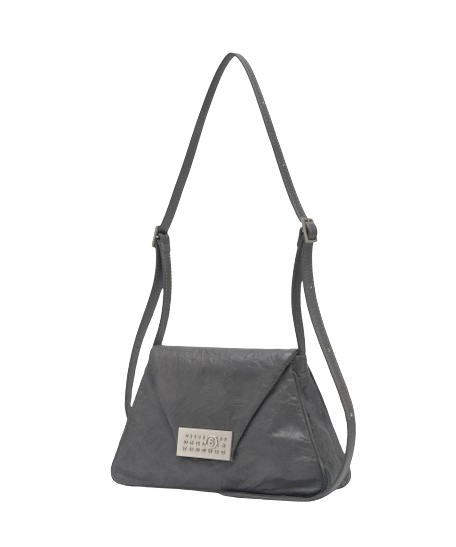 Medium Numeric One Out Leather Shoulder Bag - Black