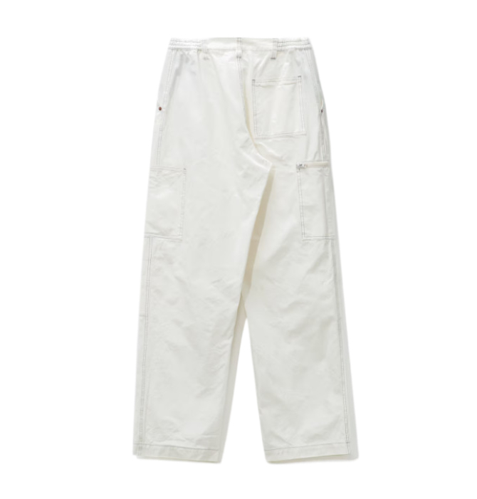 Zipper Detail Loose Pants - Off White