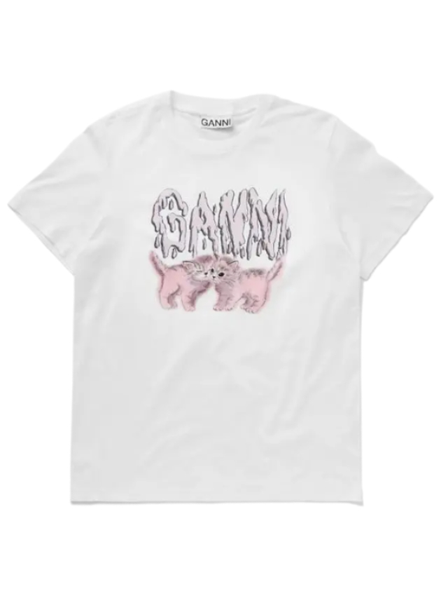 Cat short sleeve t-shirt white