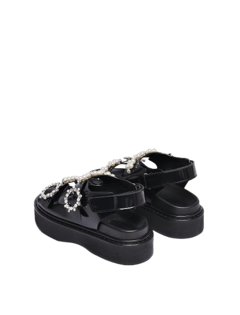 Jewel buckle platform sandals