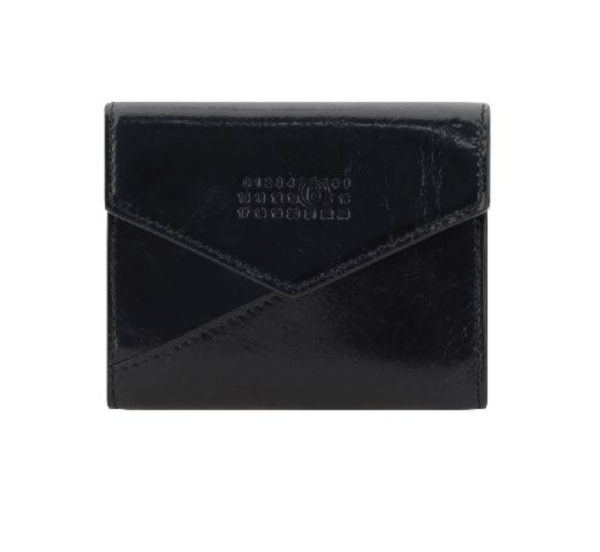 MM6 Maison Margiela Emboss number logo leather flap wallet