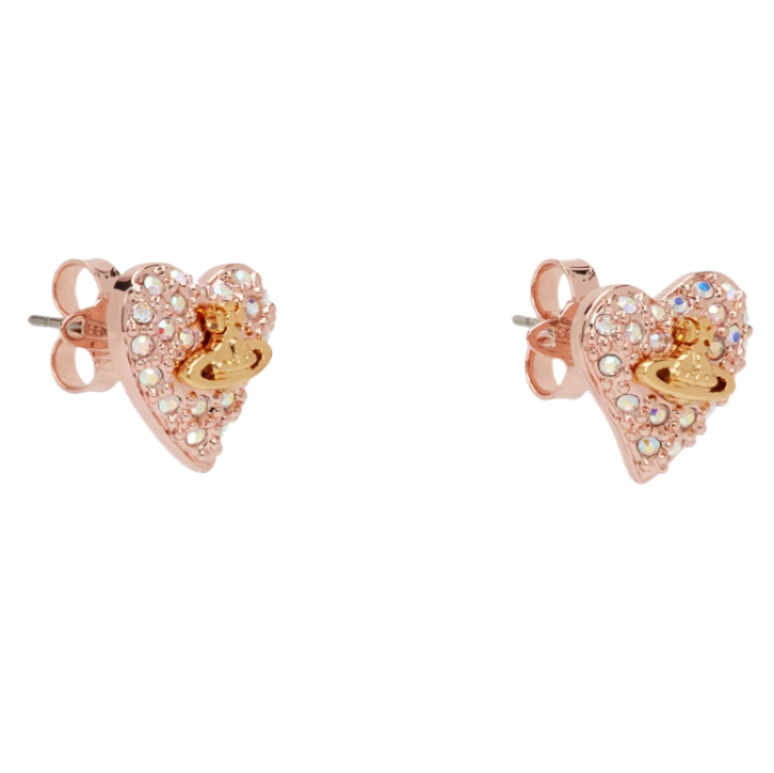 Tiny diamond heart earrings
