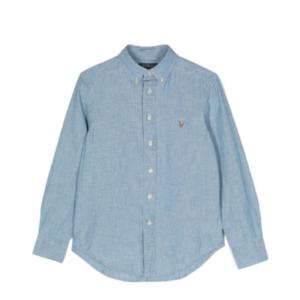 Pony logo embroidered chambray shirt 