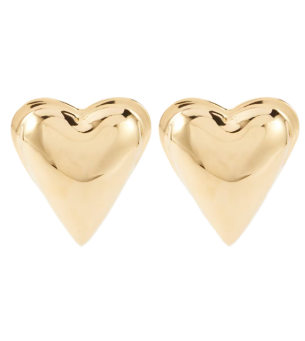 Heart gold tone earrings