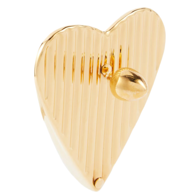 Heart gold tone earrings
