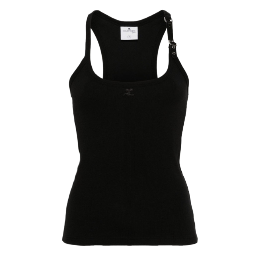 Scoop neck logo tank top