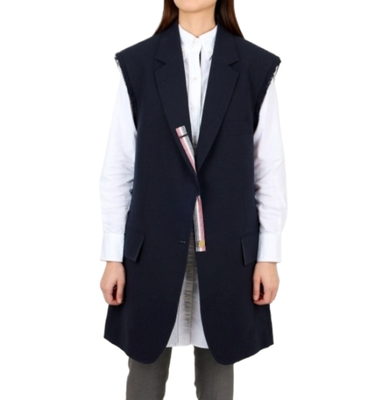 Super oversized sleeveless classic sports coat