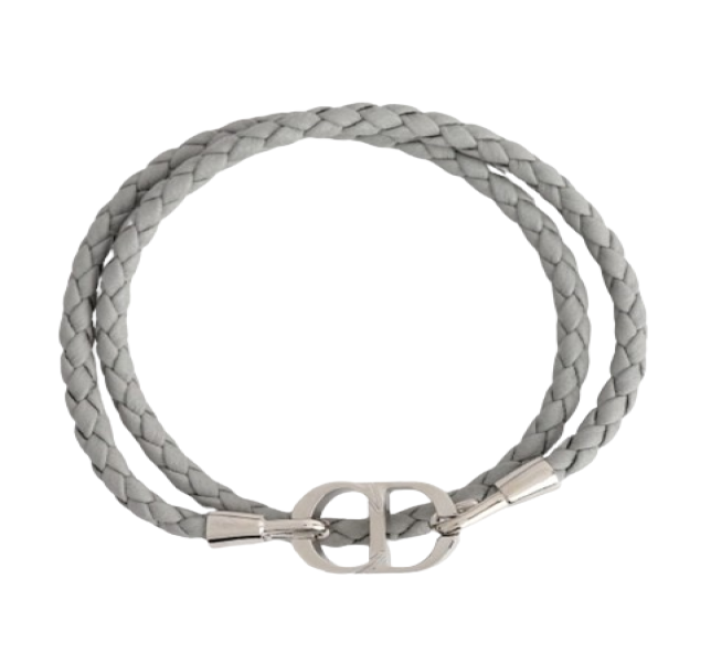 CD ICON braided leather bracelet
