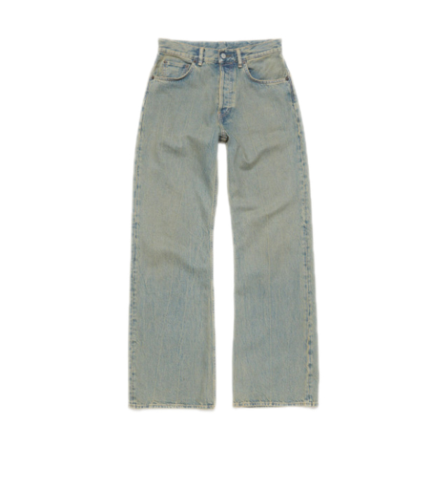 2021F loose fit denim pants - Blue: Beige